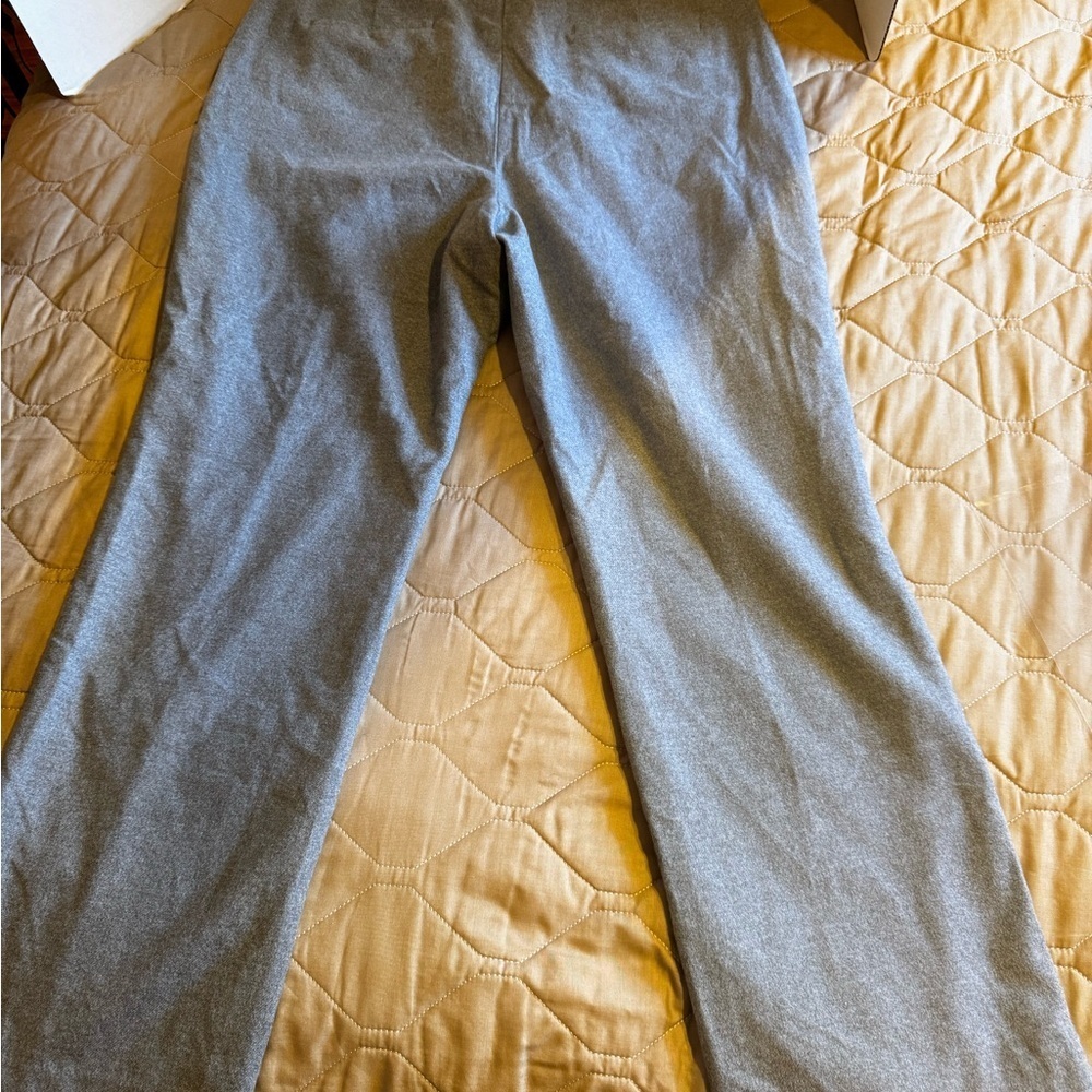 LL Bean Pants Classic Fit Cotton Tweed Flat Front Gray Straight Leg Women’s 18 - Picture 12 of 16